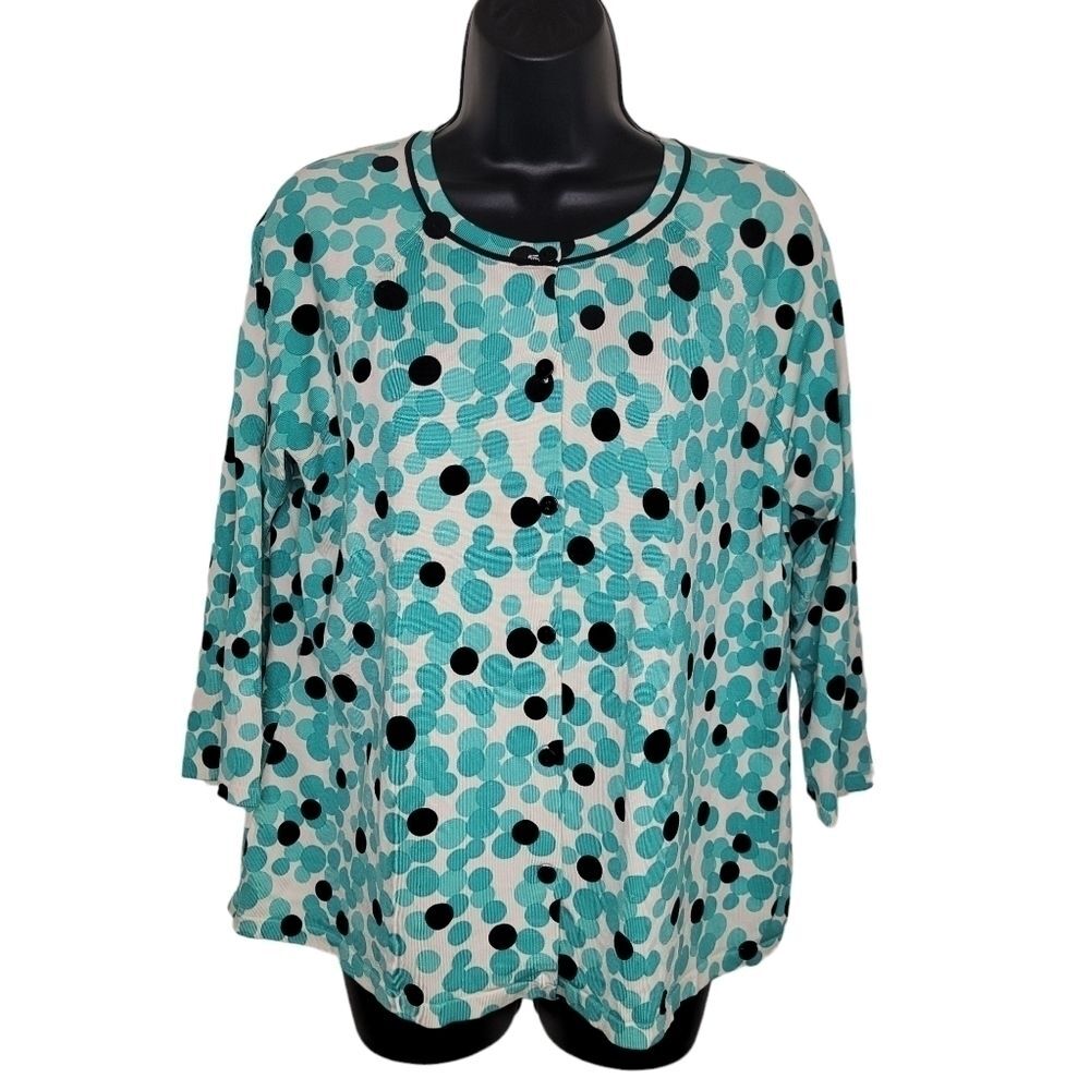 Pendleton silk blend polka dot button up cardigan size Large